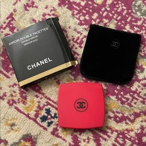CHANEL Red Mirror Duo with Black Pouch